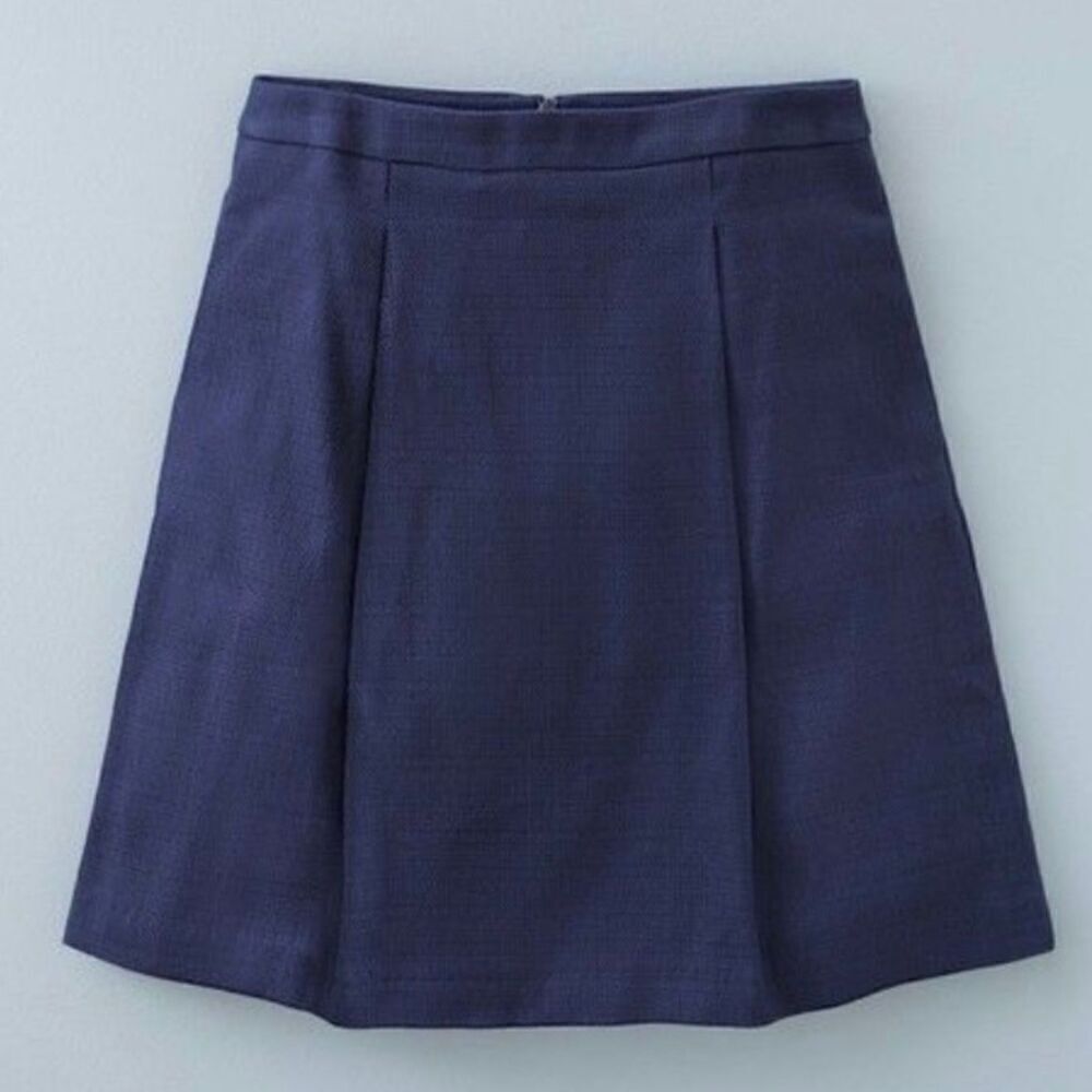 Boden Navy Kate Skirt size 6R Front Pleats